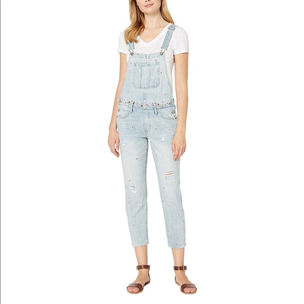 Floral Lucky Brand boyfriend overalls